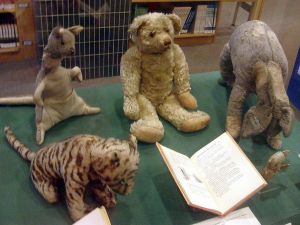 Winnie-the-Pooh and friends, on display at the New York Public Library.