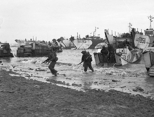 British forces arrive at Gold Beach on D-Day, June 6, 1944.